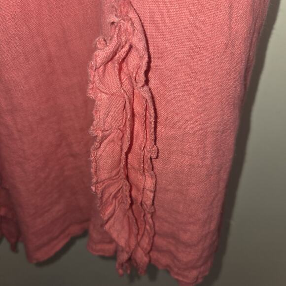 VTG La Bass Coral Linen Dress XL Oversized Statement Lagenlook ITALY NWT Artsy - Picture 11 of 16